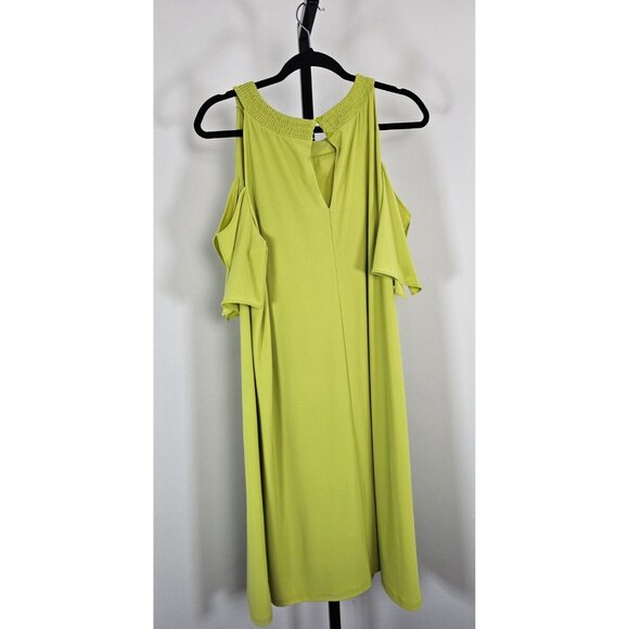 Nine West Women's Cold Shoulder Shift Dress - Green - SZ 10 - Picture 2 of 9